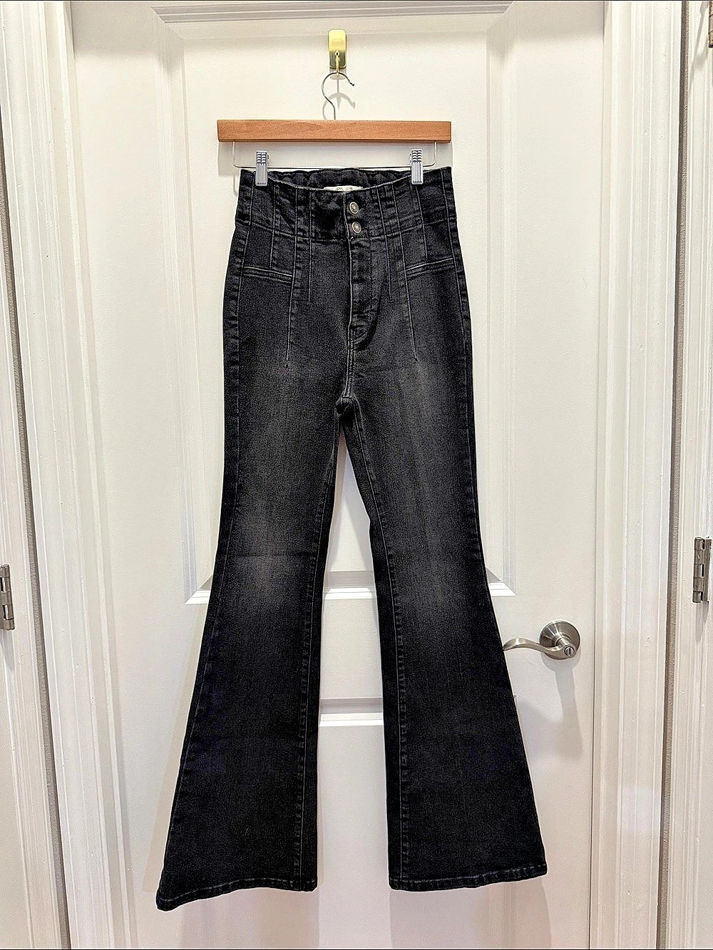 We the free Twenty Eight Black Flare Jeans Waist 28 Like New
